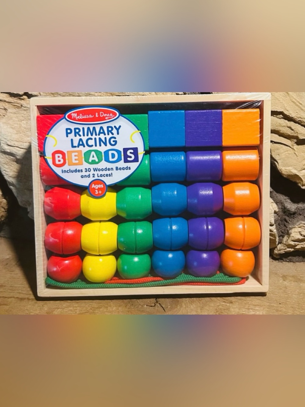Melissa & Doug Primary Lacing Beads - Rainbow Colors